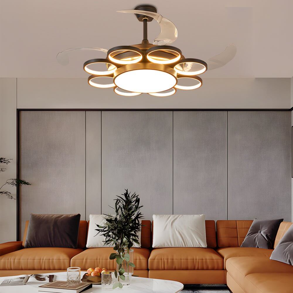 WHITBY WHIRL LED CEILING LIGHT WITH HIDDEN FAN