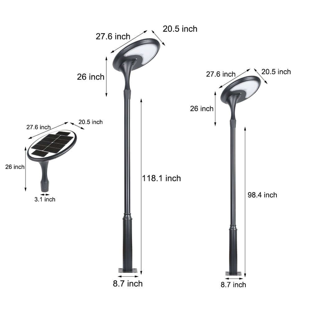 WINTERBORNE SOLAR-POWERED GARDEN LANTERN POST FOR OUTDOOR SPACES
