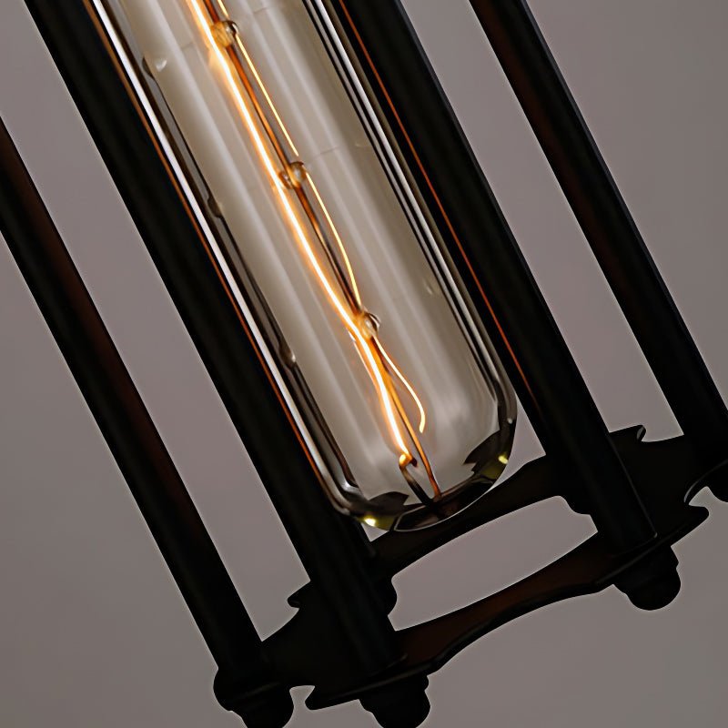 BRAMBLETON IRON FLUTE INDUSTRIAL PENDANT LIGHT WITH TUNGSTEN GLOW
