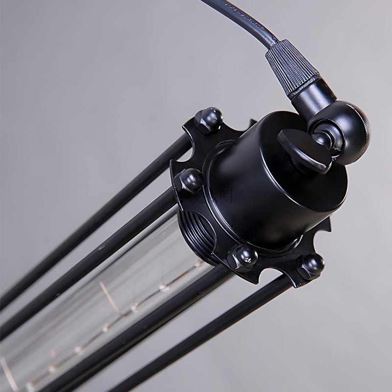 BRAMBLETON IRON FLUTE INDUSTRIAL PENDANT LIGHT WITH TUNGSTEN GLOW