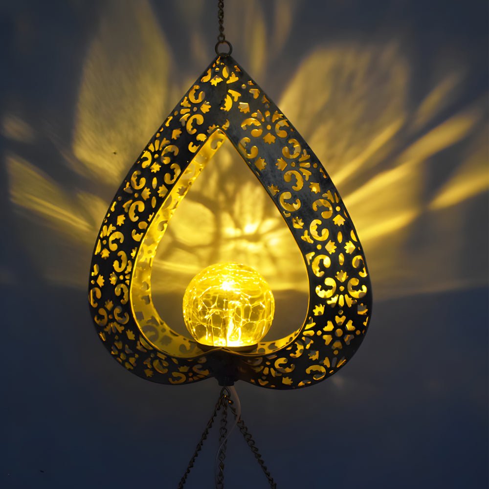 WINTERBOURNE SOLAR HEART WIND CHIME LANTERN