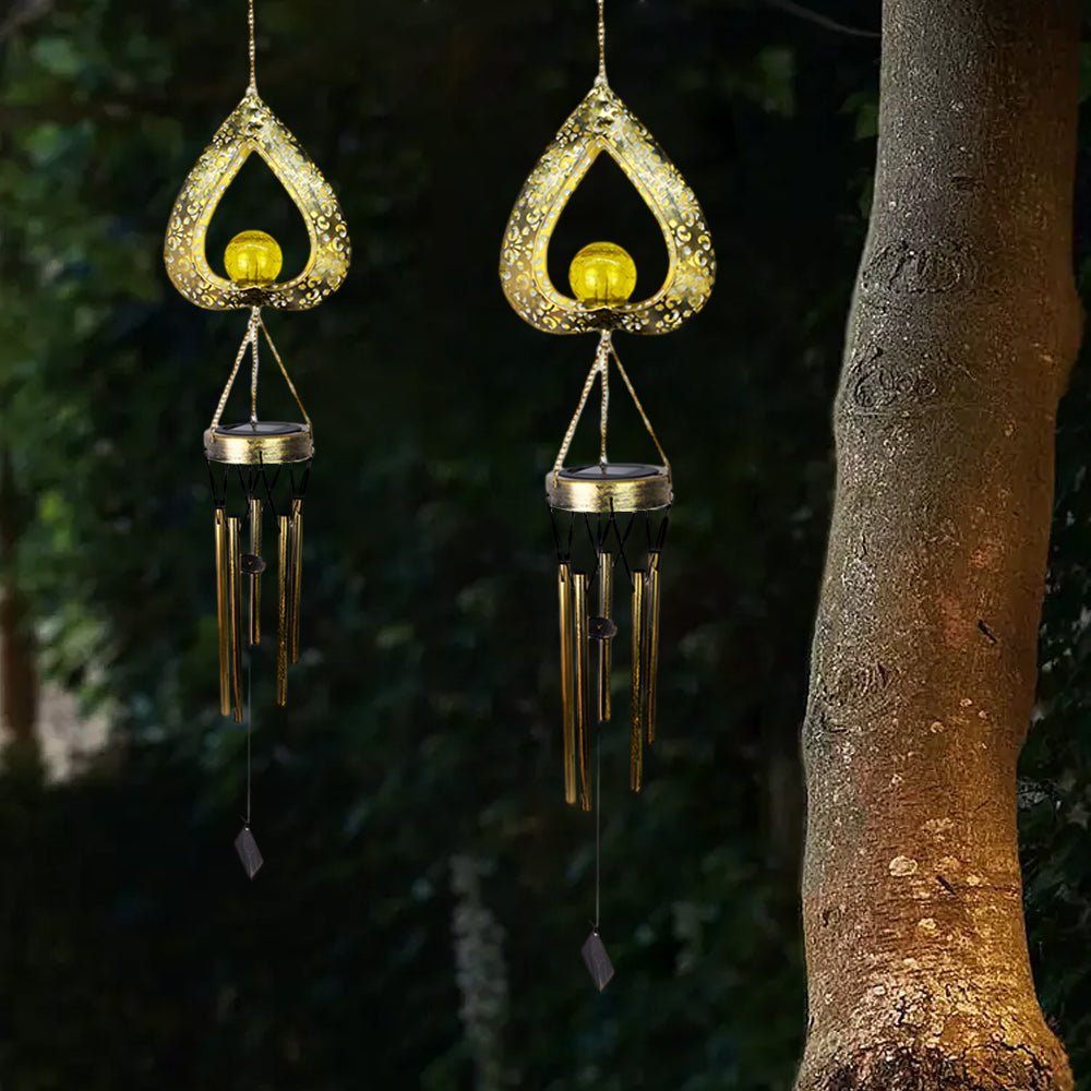 WINTERBOURNE SOLAR HEART WIND CHIME LANTERN