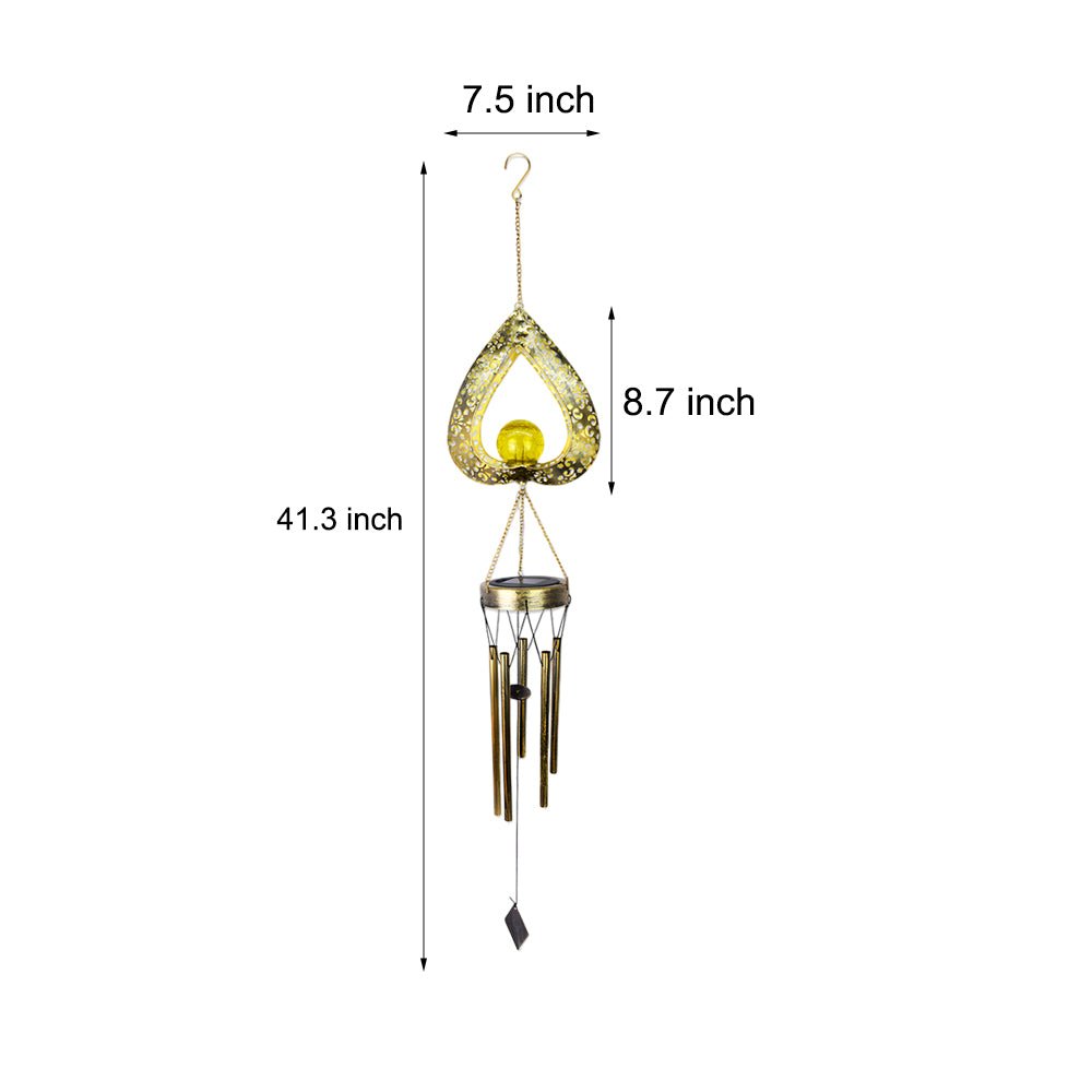WINTERBOURNE SOLAR HEART WIND CHIME LANTERN
