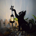 THISTLEWICK SOLAR-POWERED CAT SHADOW LANTERN WITH LED ILLUMINATION