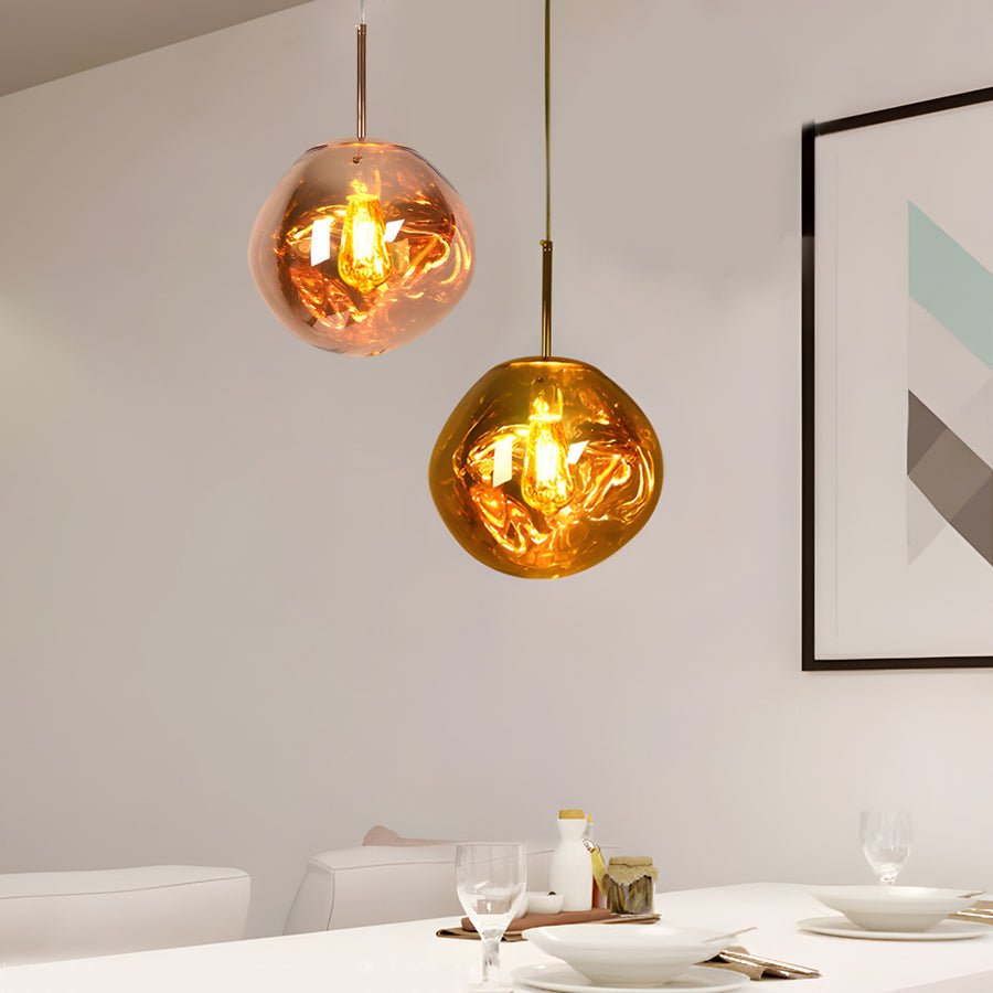 BRAMBLESTONE ARTISAN LAVA ORB PENDANT LIGHT