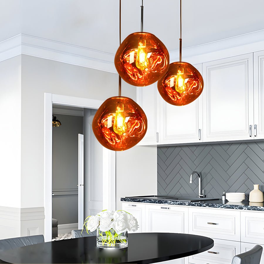 BRAMBLESTONE ARTISAN LAVA ORB PENDANT LIGHT