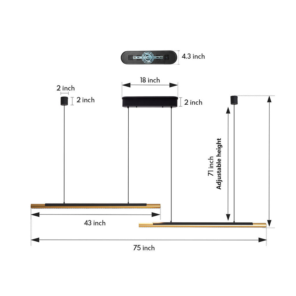 CHARLESTON TWILIGHT DUAL-HEAD LINEAR PENDANT LIGHT
