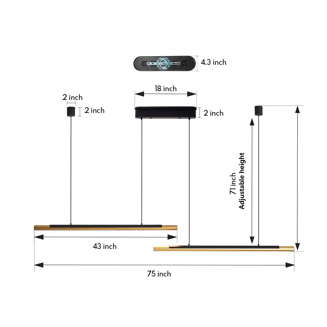 CHARLESTON TWILIGHT DUAL-HEAD LINEAR PENDANT LIGHT