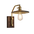 TAKASHI WAVE GLASS SCONCE WITH IRON FRAME AND RUBBERWOOD ACCENTS
