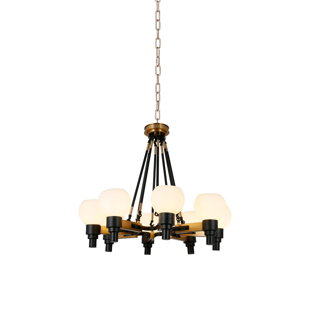 WINTHROP AURORA EIGHT-BULB GLOBE CEILING CHANDELIER