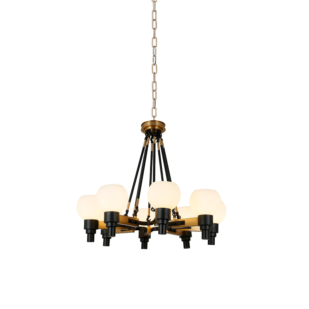 WINTHROP AURORA EIGHT-BULB GLOBE CEILING CHANDELIER