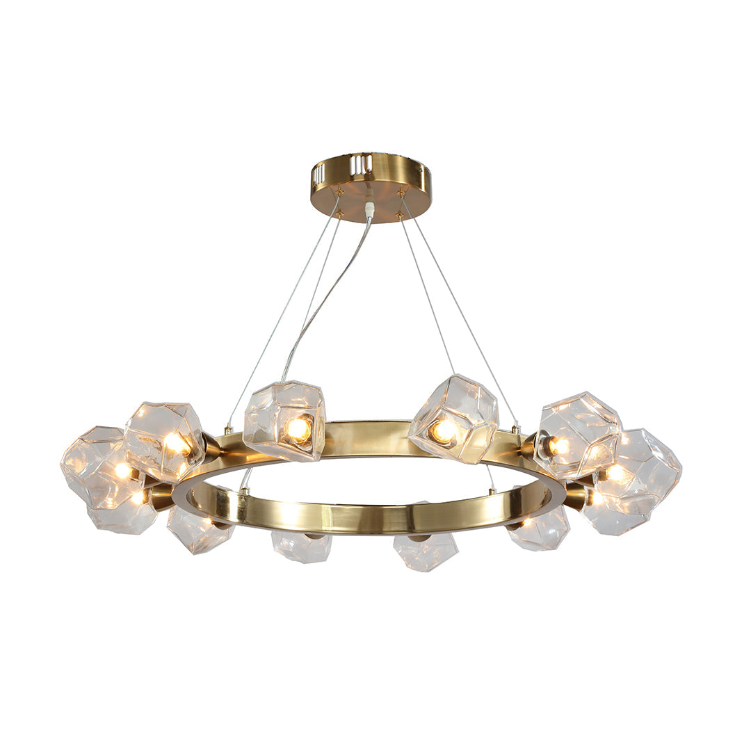 WINTHORPE GLEAMING ORB BRASS CHANDELIER