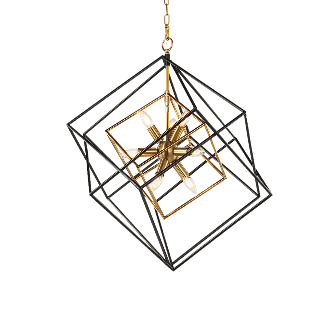 WINTHROP IRON TWIN-TONE SQUARE HANGING LIGHT
