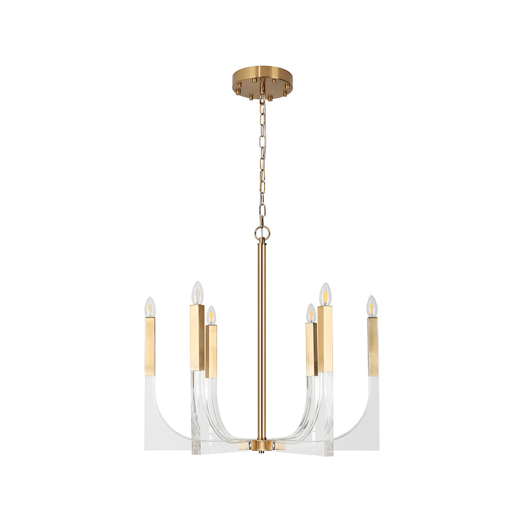 WINDSOR ACRYLIC DOME CHANDELIER, MODERN MINIMALIST CEILING ILLUMINATION