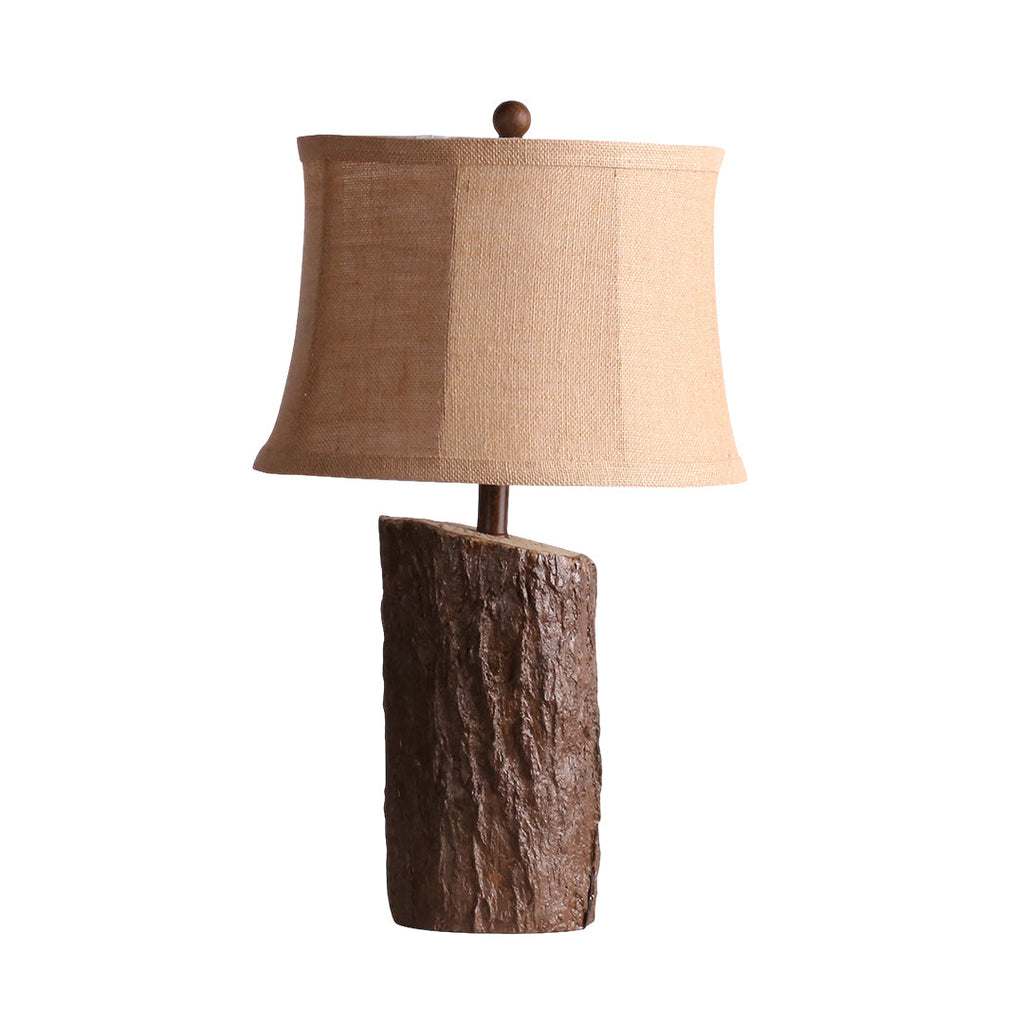RAVENWOOD NIGHTSTAND LAMP WITH TEXTURED BARK SHADE