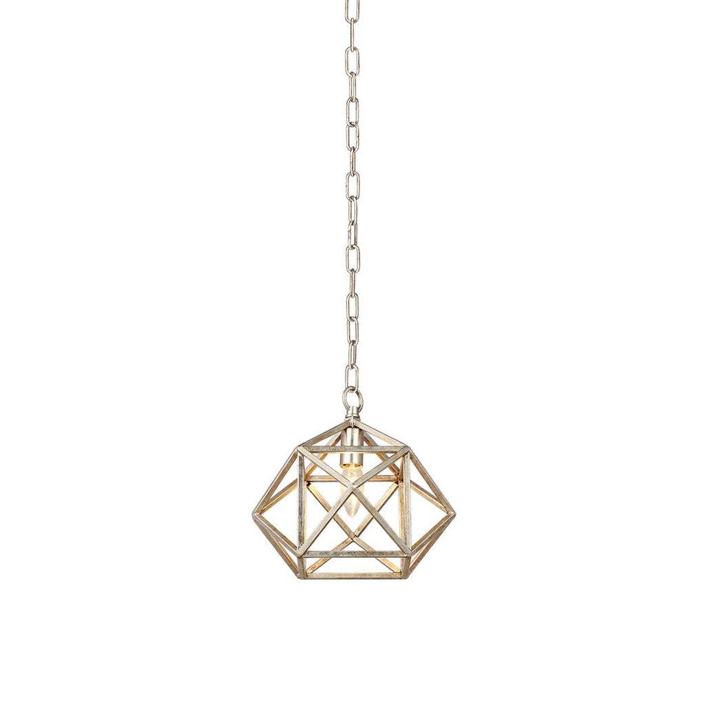 WINTHROP GOLDEN GEOMETRIC PENDANT LIGHT WITH ADJUSTABLE CHAIN