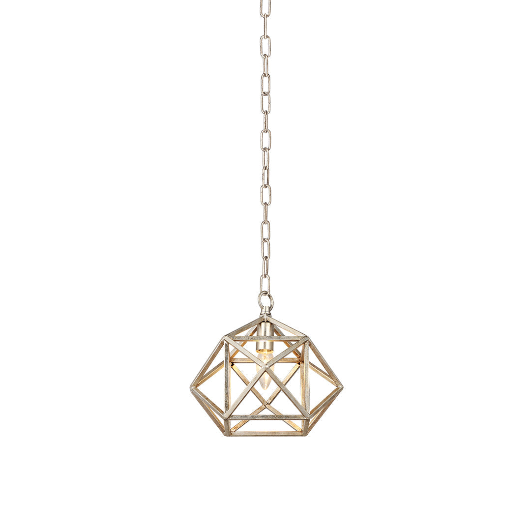 WINTHROP GOLDEN GEOMETRIC PENDANT LIGHT WITH ADJUSTABLE CHAIN