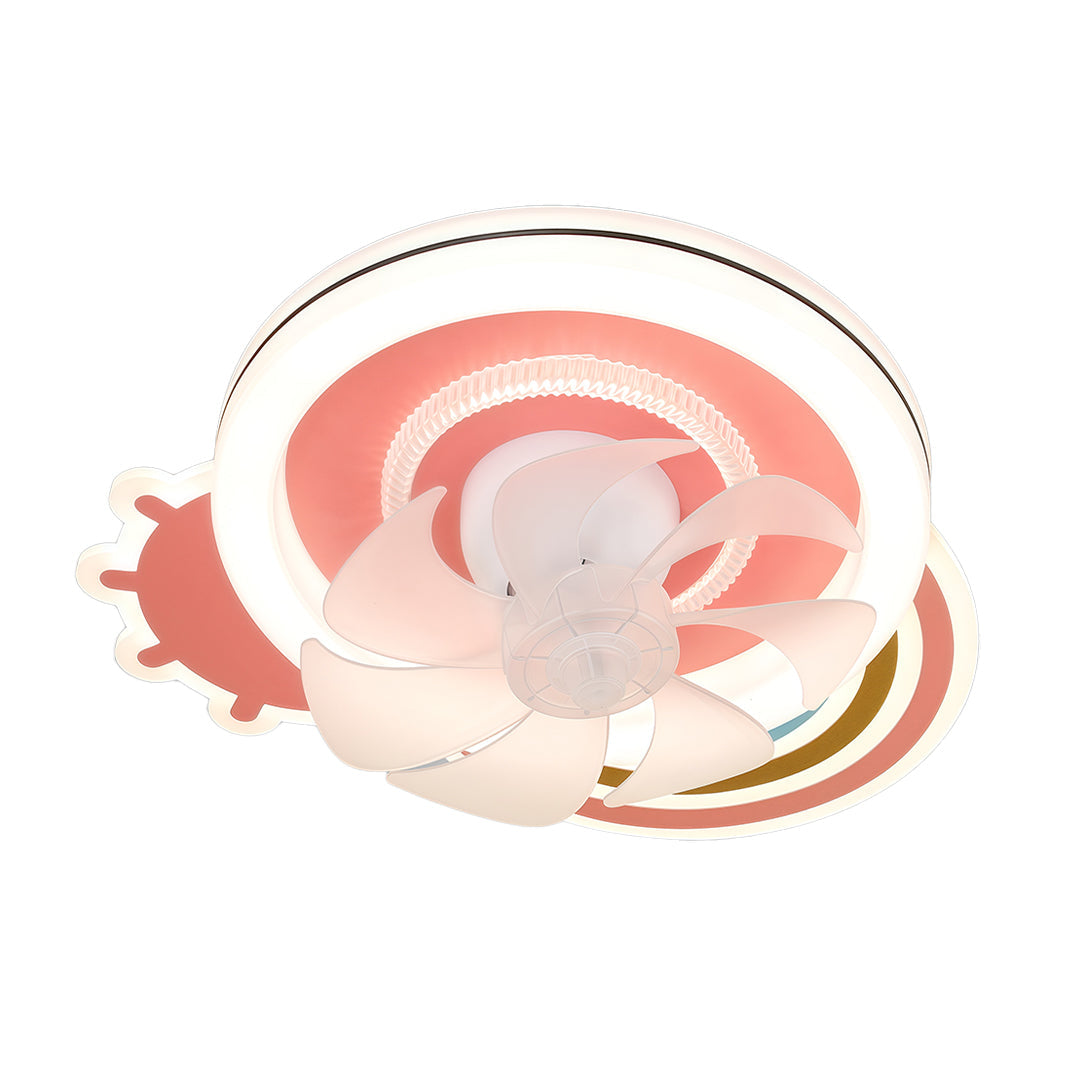 CHARLOTTESVILLE PINK AND WHITE LED CEILING FAN WITH DIMMABLE LIGHTING