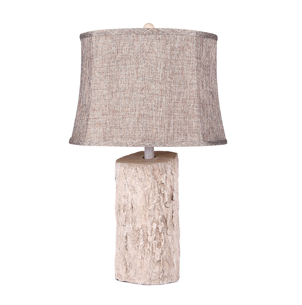 WINCHESTER WOODLAND TABLE LANTERN, REALISTIC BARK TEXTILE SHADE, SOFT GLOW ILLUMINATOR