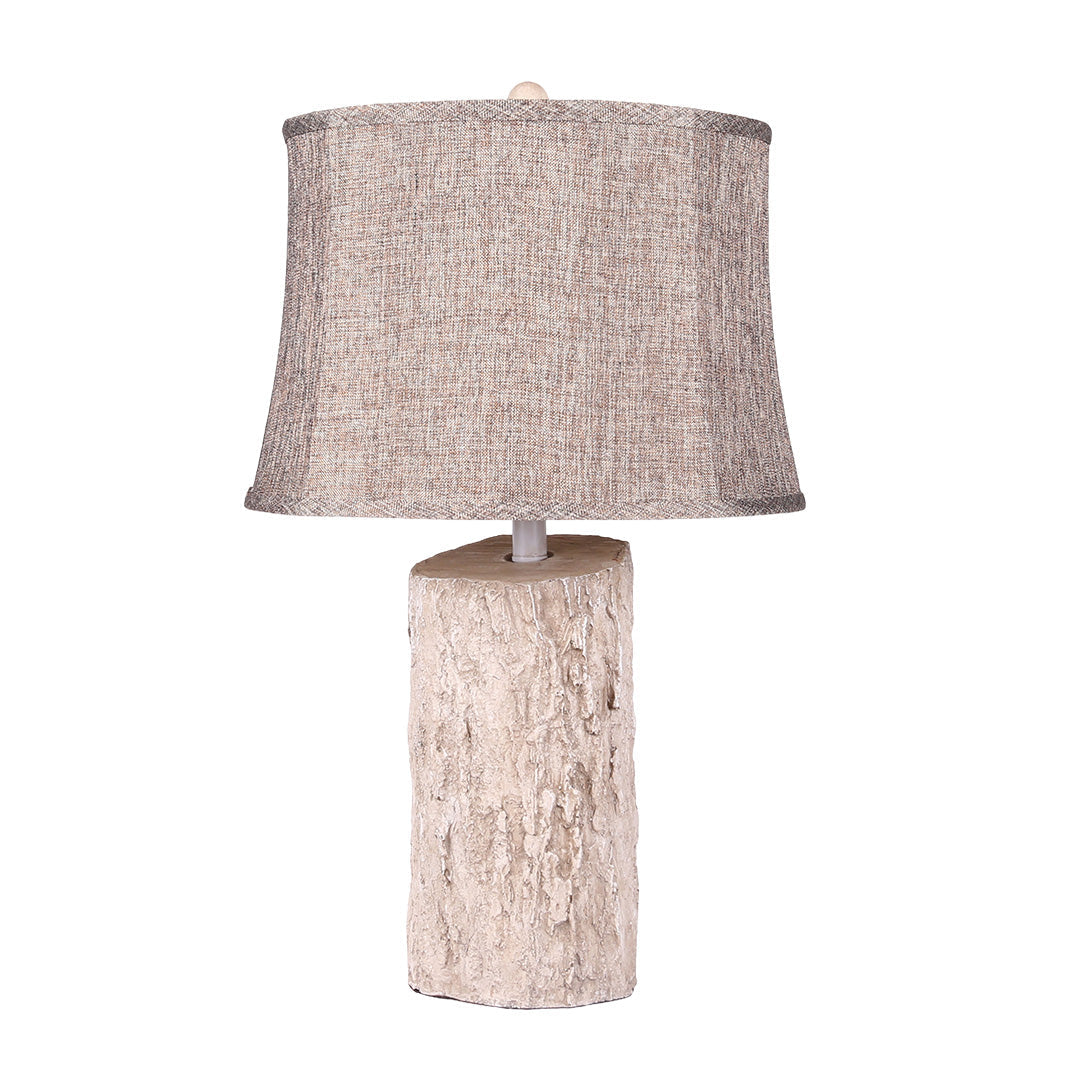 WINCHESTER WOODLAND TABLE LANTERN, REALISTIC BARK TEXTILE SHADE, SOFT GLOW ILLUMINATOR