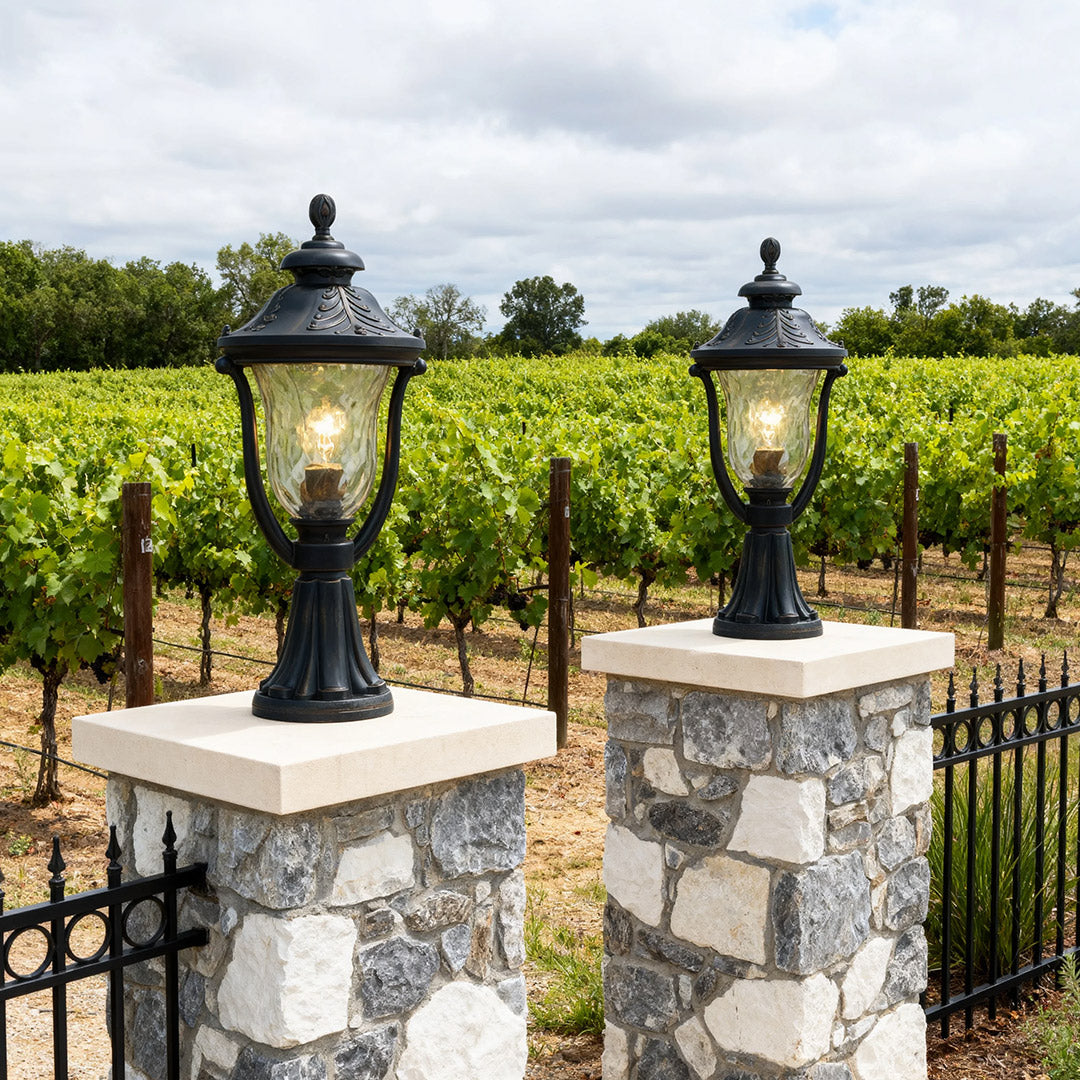 HEATHCLIFF ALUMINUM GARDEN COLUMN LANTERN WITH WEATHER-RESISTANT DESIGN