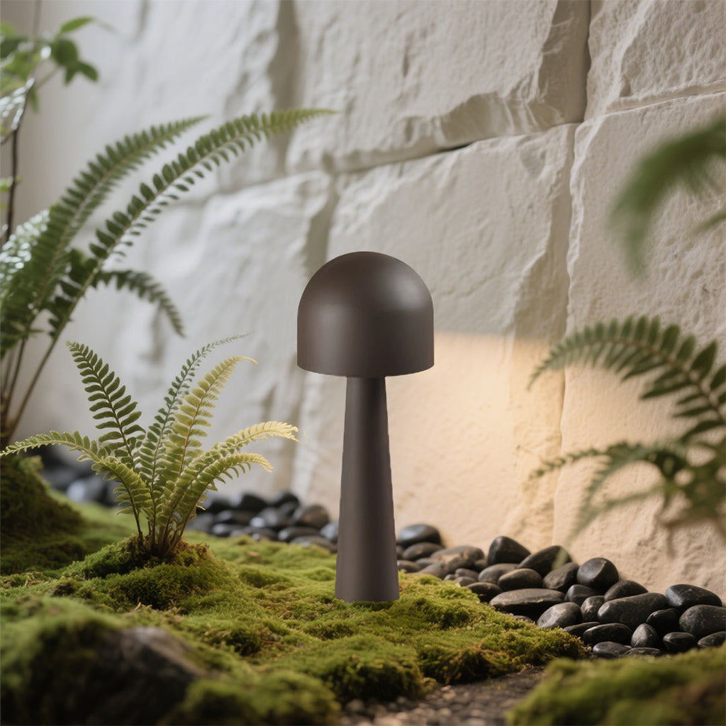 WINDSOR MUSHROOM GLOW GARDEN ILLUMINATOR, MODERN OUTDOOR WATER-RESISTANT LANDSCAPE LIGHT