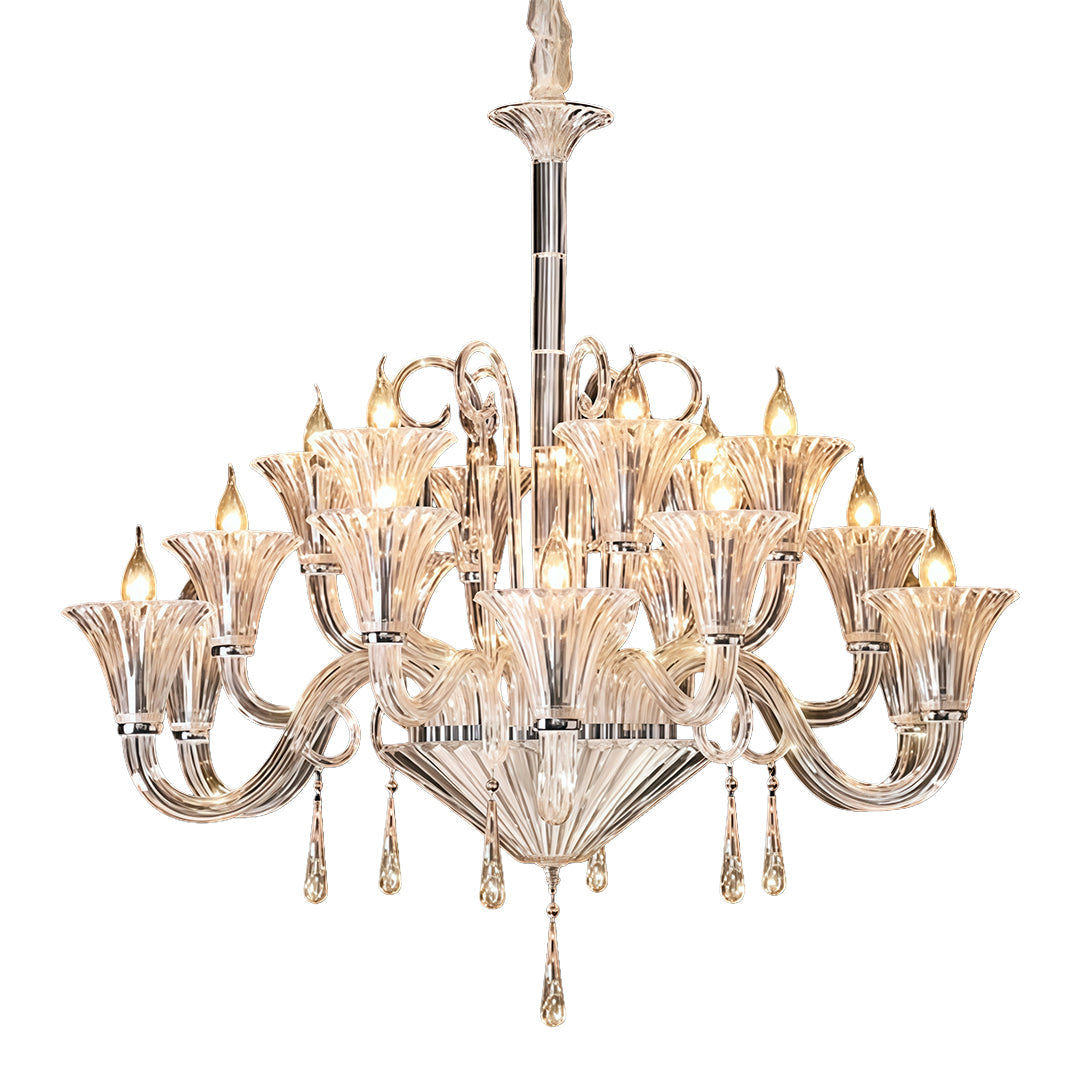 1. **LAVENDULA CRYSTAL SPIRAL CHANDELIER** - A stunning cascade of hand-blown glass in soft lavender hues, designed to illuminate spaces with a graceful twist.

2. **WILLOWSHIRE ARTISAN GLASS CEILING LANTERN** - A captivating blend of intricate glasswork