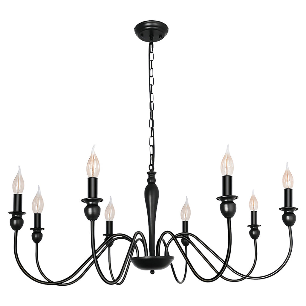 RAVENHURST BLACK CANDLELIGHT CEILING LANTERN WITH CUSTOM CHAIN