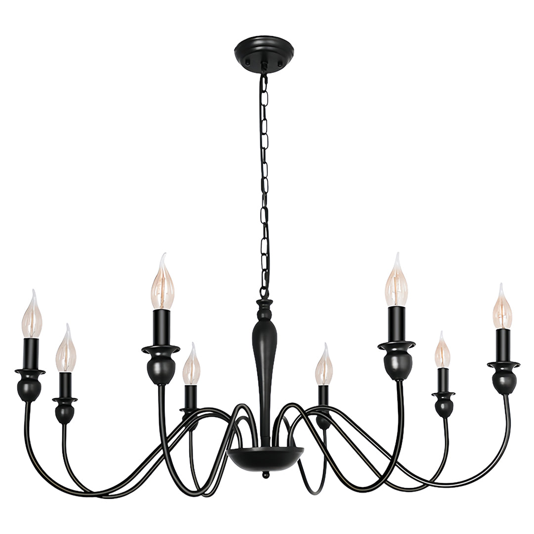 RAVENHURST BLACK CANDLELIGHT CEILING LANTERN WITH CUSTOM CHAIN