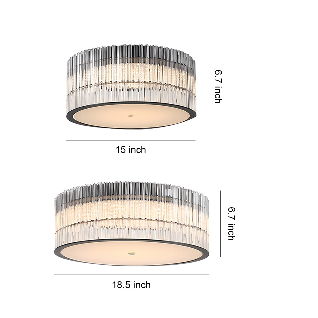 WINDSOR CRYSTAL FLUSH MOUNT LIGHTING, MODERN GLASS DESIGN