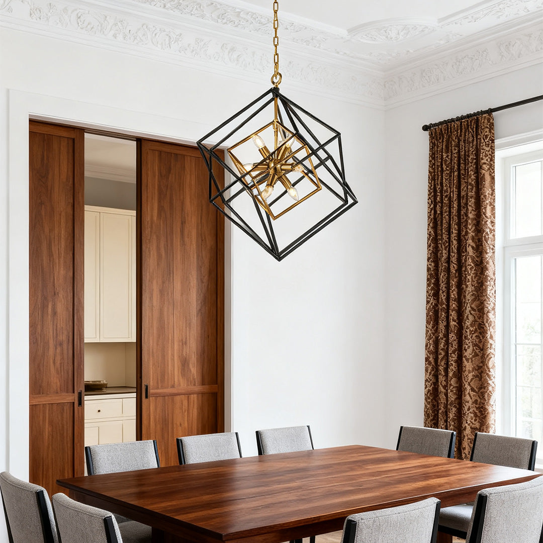 WINTHROP IRON TWIN-TONE SQUARE HANGING LIGHT