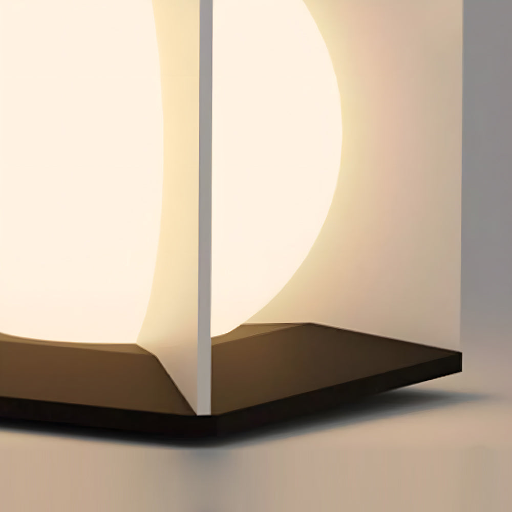 WINCHESTER SQUARE STAINLESS STEEL OUTDOOR PILLAR LIGHT WITH ACRYLIC LAMP SHADE