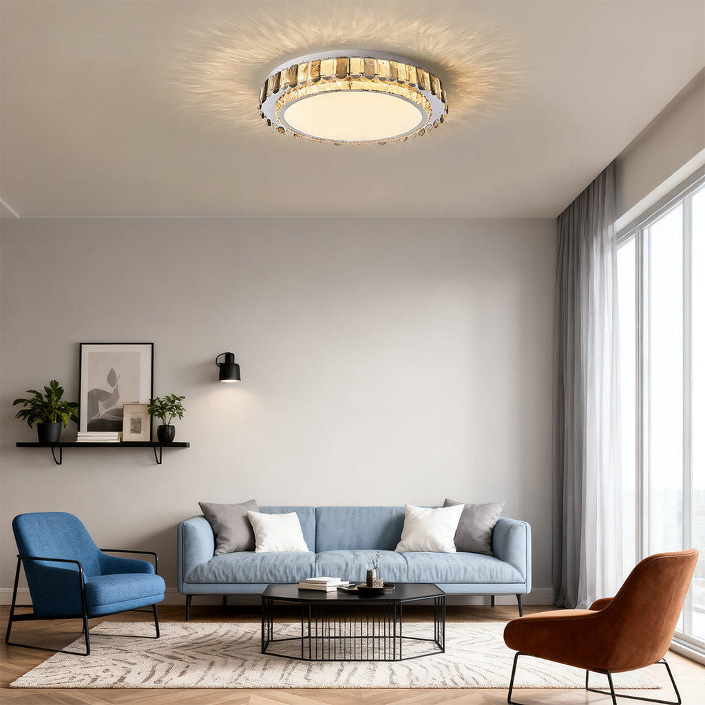 WINTHROP CRYSTAL EMBELLISHED FLUSH CEILING LIGHT