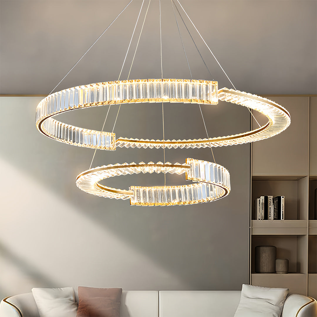 WINDSOR CRYSTAL RING CEILING LUMINAIRE WITH DIMMABLE LED