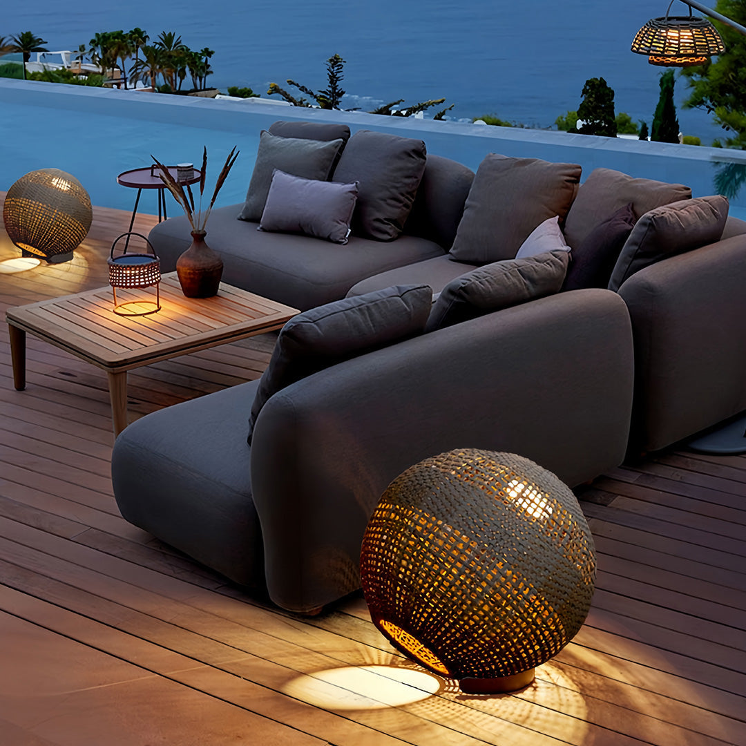 RAVENHURST WOVEN GLOBE OUTDOOR LANTERN