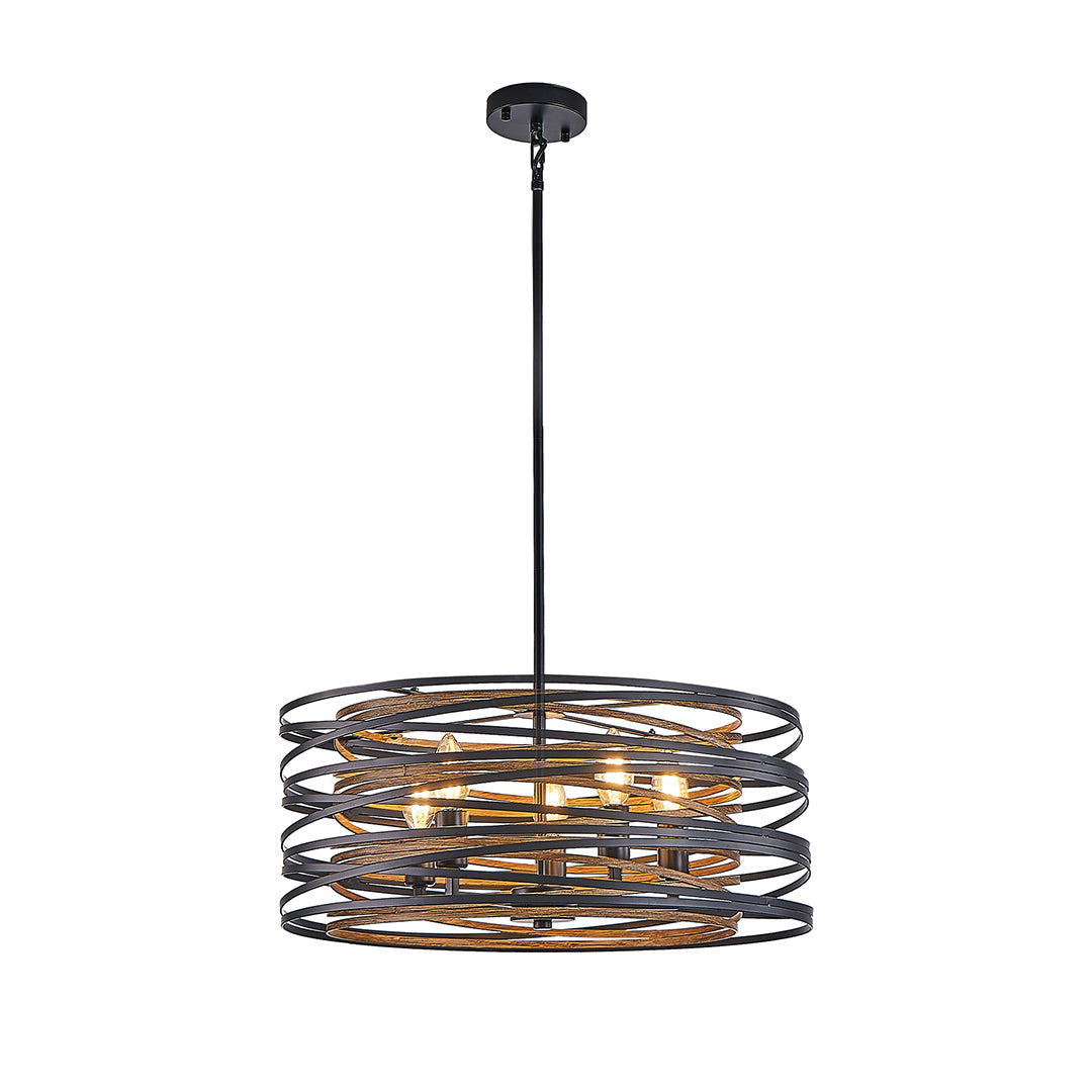 RAVENHURST IRON CAGE CYLINDRICAL PENDANT LIGHT