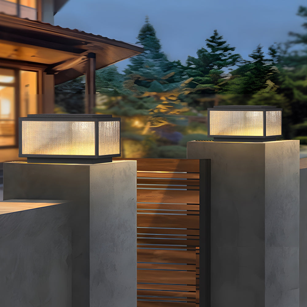 RAVENHALL SQUARE CAST ALUMINUM OUTDOOR PILLAR LIGHT