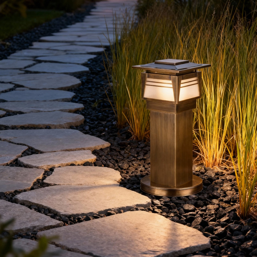 WINTERBOURNE COPPER GARDEN BOLLARD WITH LED ILLUMINATION