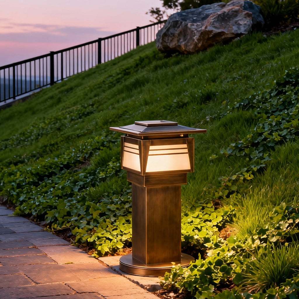 WINTERBOURNE COPPER GARDEN BOLLARD WITH LED ILLUMINATION
