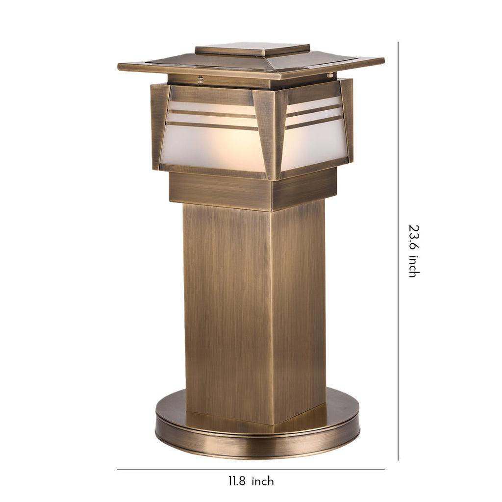WINTERBOURNE COPPER GARDEN BOLLARD WITH LED ILLUMINATION