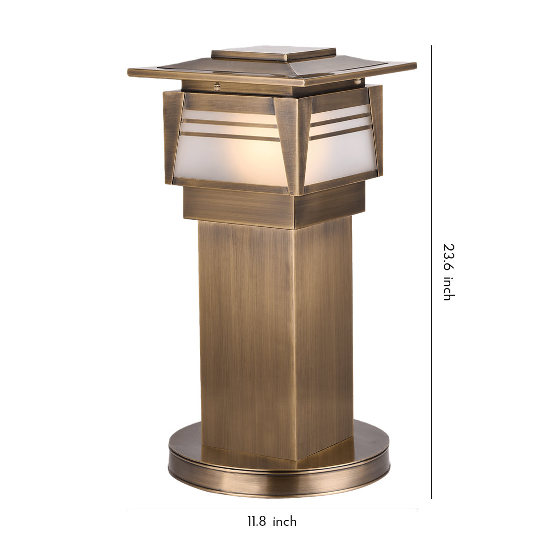 WINTERBOURNE COPPER GARDEN BOLLARD WITH LED ILLUMINATION