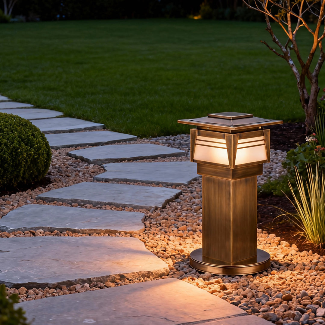 WINTERBOURNE COPPER GARDEN BOLLARD WITH LED ILLUMINATION