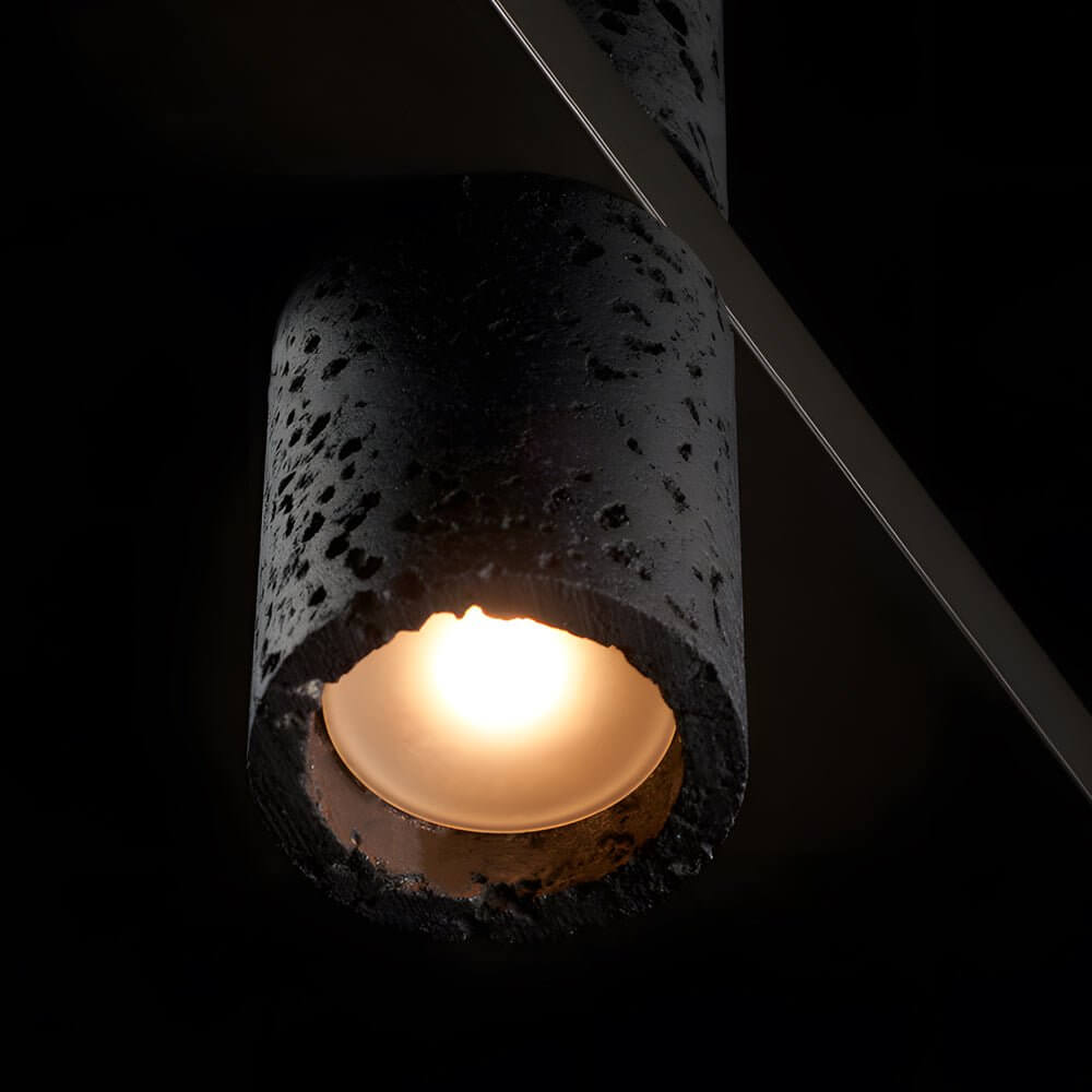WINTHORPE COPPER AND BLACK STONE ISLAND LIGHTING SCULPTURE