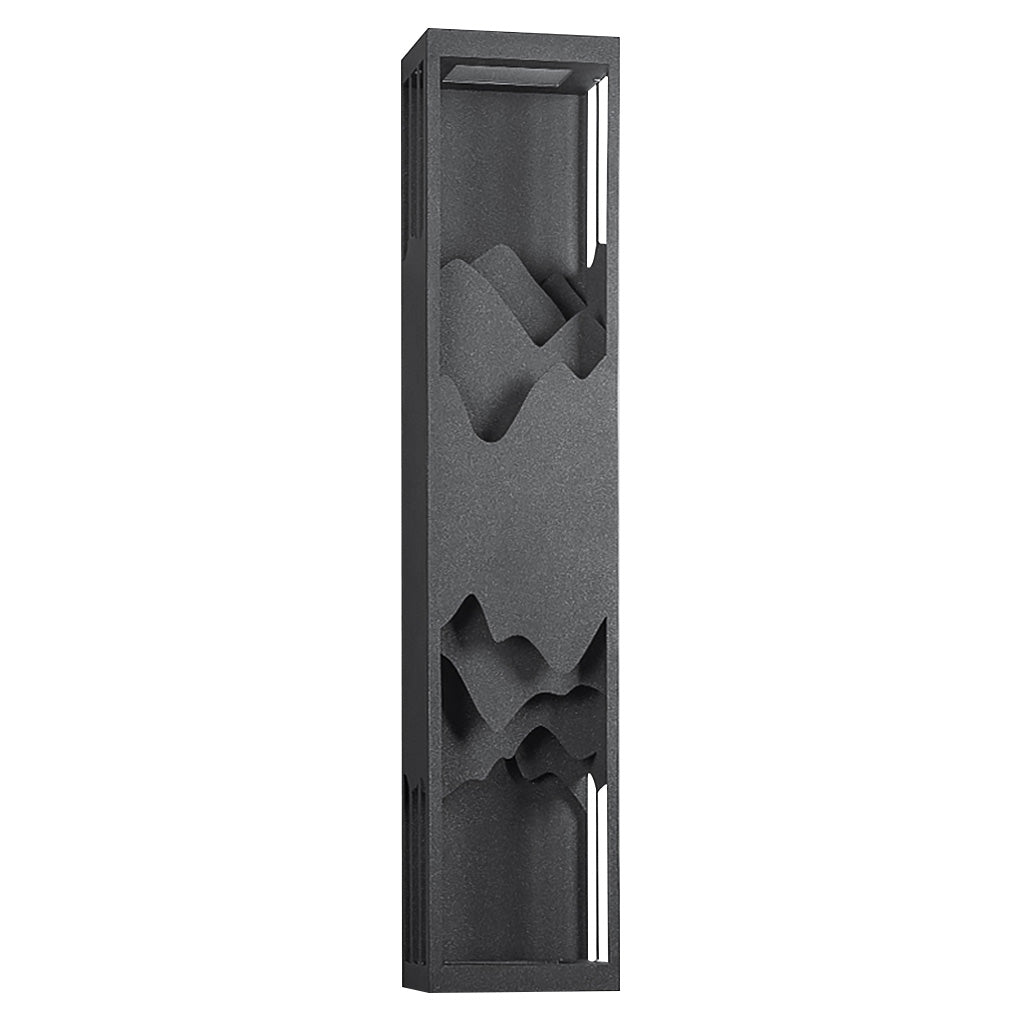 **HARTFIELD SOLAR-POWERED MOUNTAIN VIEW WALL LANTERN**  
Illuminate your outdoor spaces with this waterproof wall lamp featuring a stunning mountain scenery design. Equipped with up and down LED lighting, it enhances your porch or patio with a warm glow w