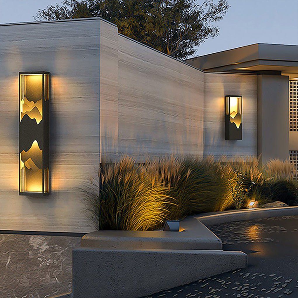 WINTERBOURNE SOLAR-POWERED MOUNTAIN VIEW WALL LANTERN WITH DUAL LIGHTING