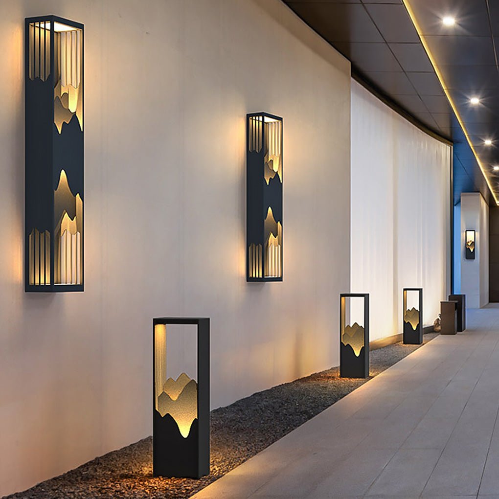 WINTERBOURNE SOLAR-POWERED MOUNTAIN VIEW WALL LANTERN WITH DUAL LIGHTING