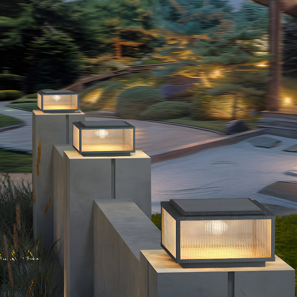 RAVENHALL SQUARE CAST ALUMINUM OUTDOOR PILLAR LIGHT