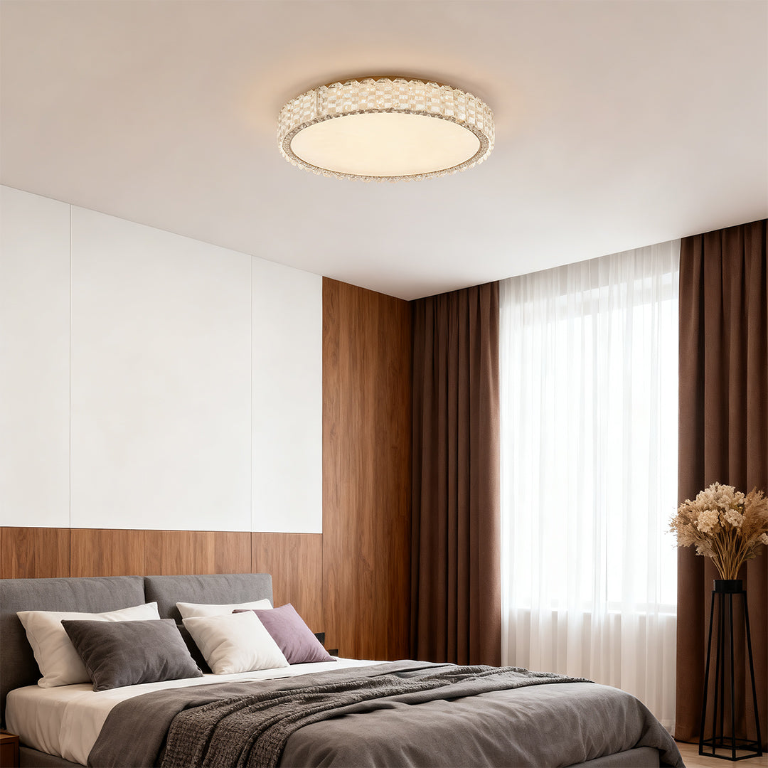 WINDSOR CRYSTAL EMBELLISHED FLUSH MOUNT LIGHT