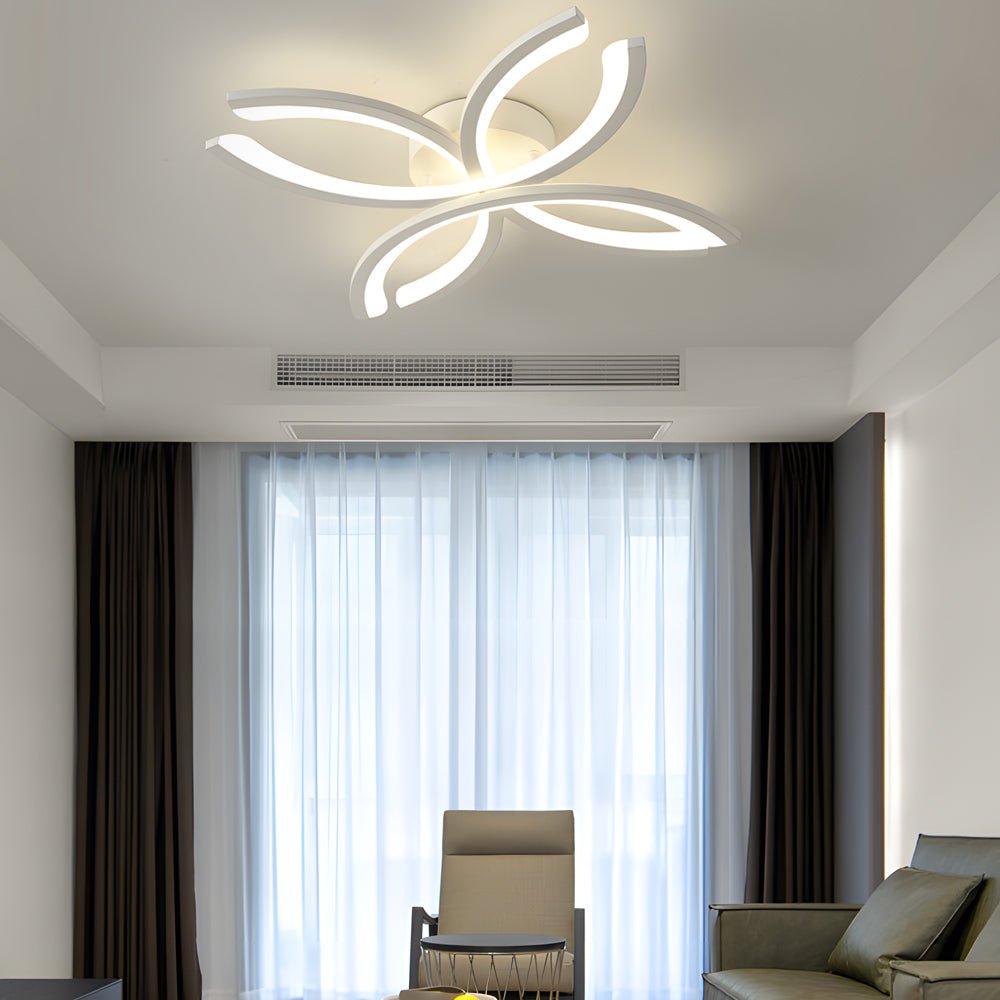WINTHROP FLUSH MOUNT BLOSSOM ACRYLIC LIGHTING, WHITE AND GRAY INTERIOR CEILING FIXTURE FOR LIVING SPACES