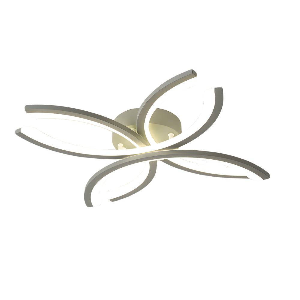 WINTHROP FLUSH MOUNT BLOSSOM ACRYLIC LIGHTING, WHITE AND GRAY INTERIOR CEILING FIXTURE FOR LIVING SPACES